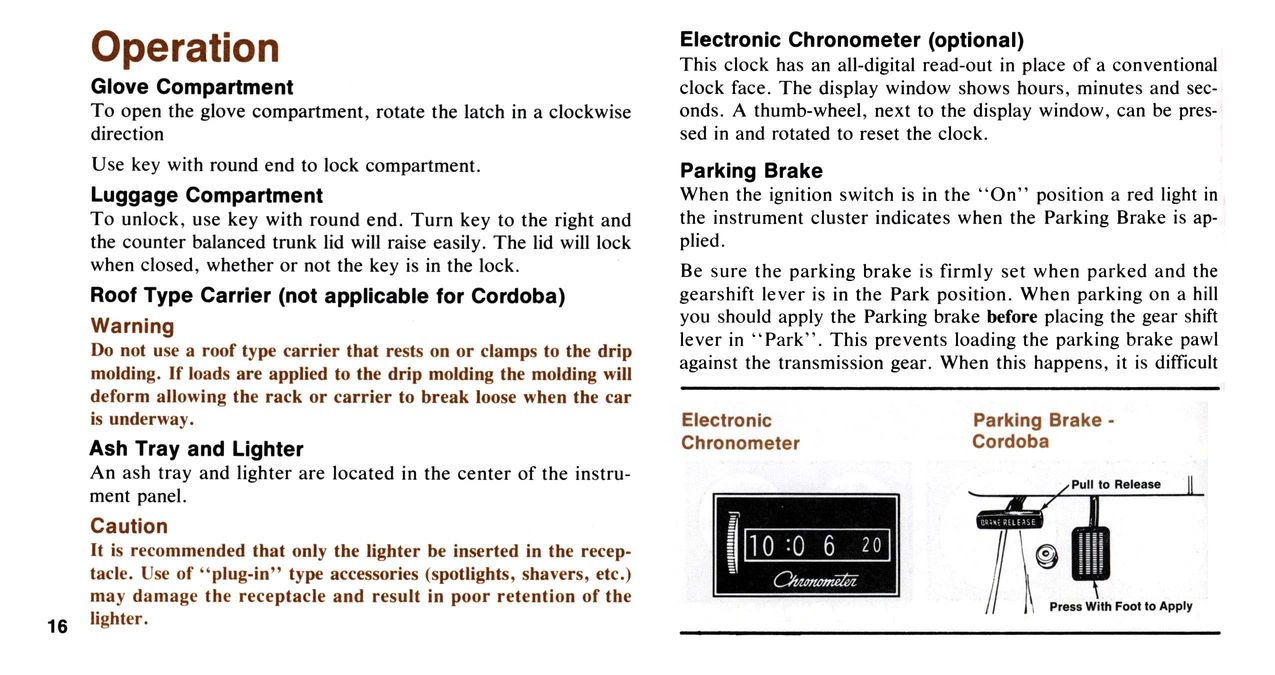 1976 Chrysler Owners Manual Page 35